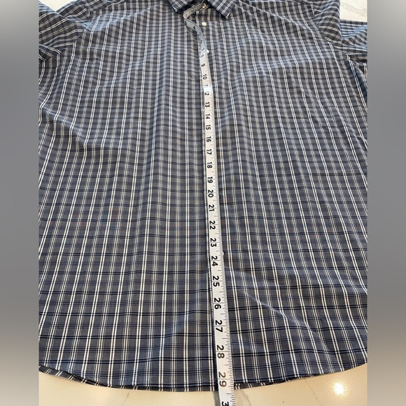 Ben Sherman Mens Blue Plaid Tailored Long Sleeve Button-Up Shirt XL 17-17 1/2 - Picture 5 of 5